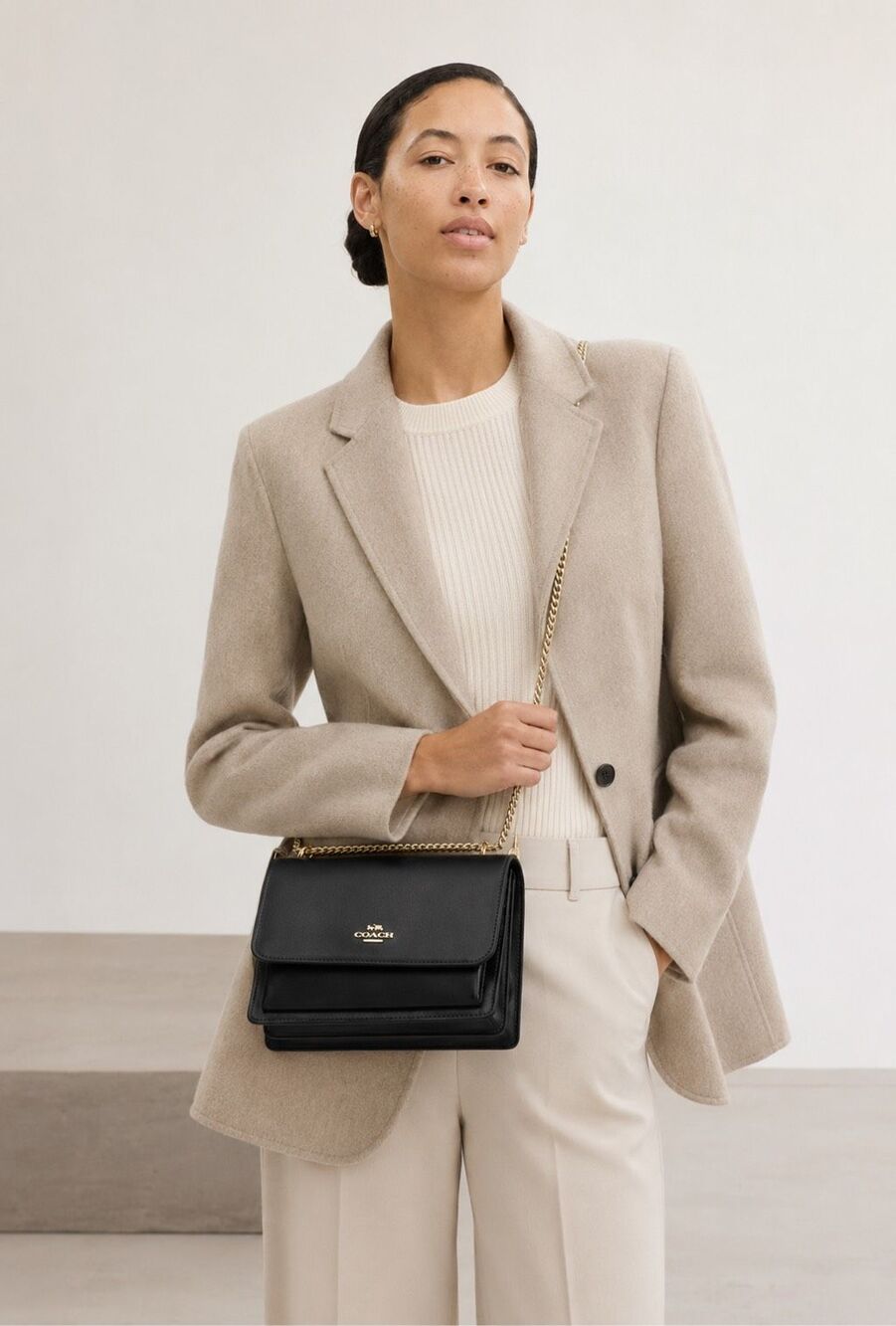 Coach Klare Crossbody Bag everyday luxury, black leather bag, $395